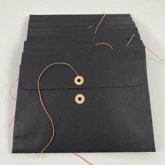 Custom Black String Closure Envelopes - Picture 1 of 3